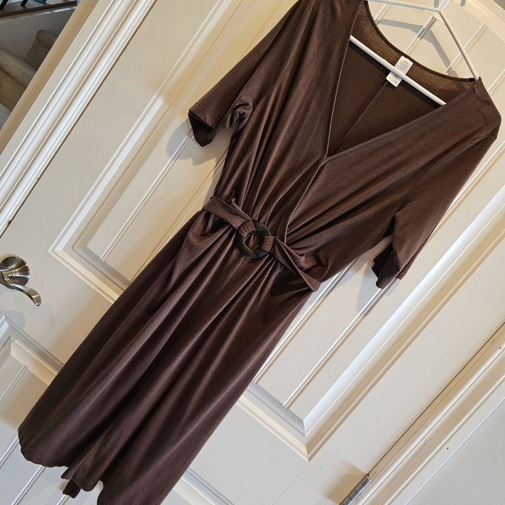*4 for $25* Avon Brown V-Neck Dress